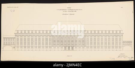 Unbekannter Architekt, Bahndirektion Köln (ca. 1910): O-Ansicht 1: 100. Lithographie, 68,3 x 147,5 cm (einschließlich Scankanten) Stockfoto