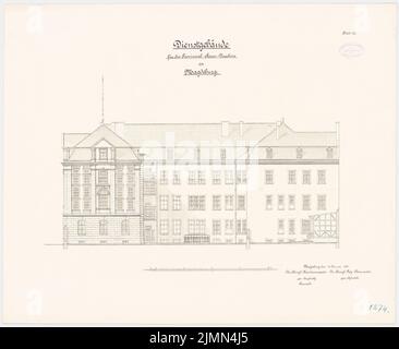 Unbekannter Architekt, Landessteuerdirektor in Magdeburg (ca. 1897): Northern Evest Northern Empire. Lithographie, 58,4 x 71,2 cm (einschließlich Scankanten) Stockfoto