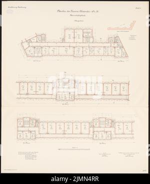 Wieczorek Josef (geb. 1852), Kaserne Kaiser-Alexander-Gardreadier-Regiment, Berlin (1901-1903): Teambildung: Grundriß 1: 100. Lithographie, 120,5 x 103,6 cm (einschließlich Scankanten) Stockfoto