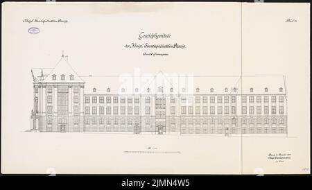 Unbekannter Architekt, Eisenbahndirektion in Danzig (12,1914): Ansicht 1: 100. Lithographie, 69,1 x 122,5 cm (einschließlich Scankanten) Stockfoto