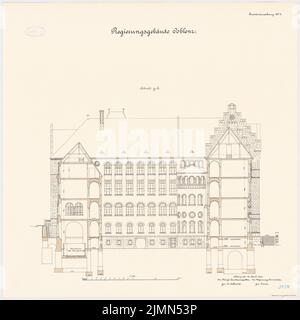 Kieschke Paul (1851-1905), Regierungsgebäude, Koblenz (ca. 1902-1906): Querschnitt 1: 100. Lithographie, 65,8 x 65,8 cm (einschließlich Scankanten) Stockfoto