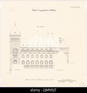 Kieschke Paul (1851-1905), Regierungsgebäude, Koblenz (ca. 1902-1906): S-Ansicht 1: 100. Lithographie, 65,7 x 65,4 cm (einschließlich Scankanten) Stockfoto