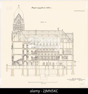 Kieschke Paul (1851-1905), Regierungsgebäude, Koblenz (ca. 1902-1906): Querschnitt 1: 100. Lithographie, 65,8 x 65,6 cm (einschließlich Scankanten) Stockfoto