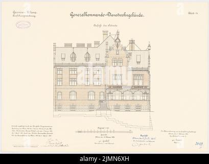 Pollack, Garnison in Hamburg. Umgang mit dem Generalkommandanten (1903-1905): Riss Südspart 1: 100. Lithographie, 47,3 x 64,5 cm (einschließlich Scankanten) Stockfoto