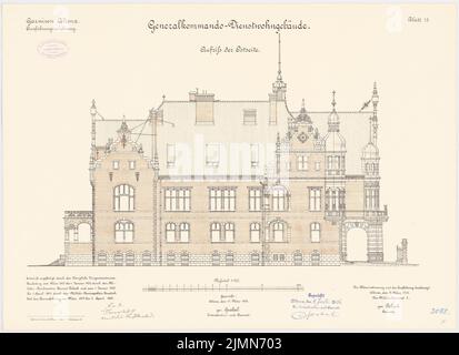 Pollack, Garnison in Hamburg. Umgang mit dem Generalkommandanten (1903-1905): Osternansicht 1: 100. Lithographie, 47 x 64,7 cm (einschließlich Scankanten) Stockfoto