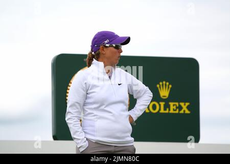 Ashleigh Buhai aus Südafrika auf dem 15.-Loch während der letzten Übungsrunde der 2013 Ricoh Women's British Open am 3. Juli auf dem St Andrews Old Course Stockfoto