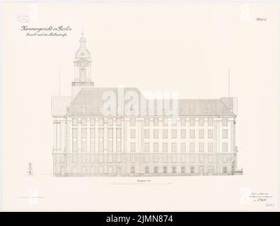 Thoemer & Mönnich, Kammergericht in Berlin (1909-1913): Ansicht Pallassstraße 1: 100. Lithographie, 76,5 x 101,1 cm (einschließlich Scankanten) Stockfoto