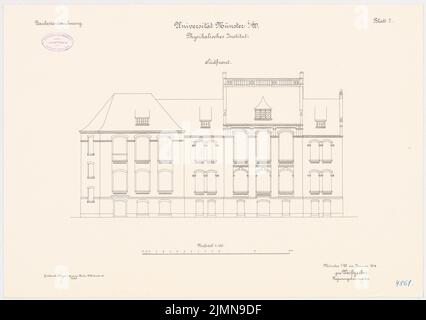 Weißgerber Otto, Universität Münster. Physikalisches Institut (1914): Riss Süd Ansicht 1: 100. Lithographie, 42,9 x 60,9 cm (einschließlich Scankanten) Stockfoto