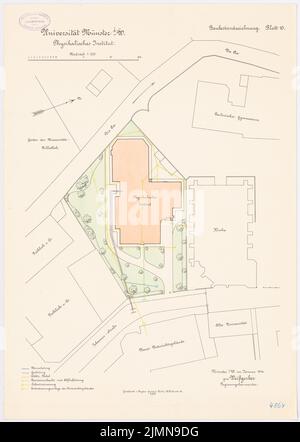 Weißgerber Otto, Universität Münster. Physikalisches Institut (1914): Abteilung 1: 250. Lithographie, 61 x 43,3 cm (einschließlich Scankanten) Stockfoto