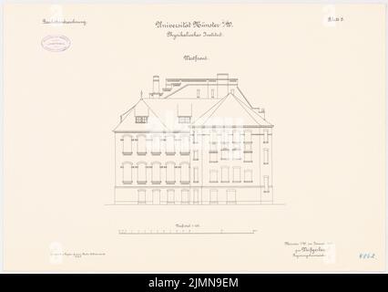 Weißgerber Otto, Universität Münster. Physical Institute (1914): Upper West View 1: 100. Lithographie, 42,8 x 60,9 cm (einschließlich Scankanten) Stockfoto