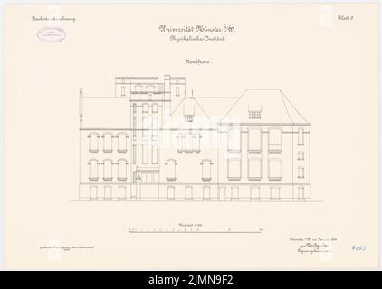 Weißgerber Otto, Universität Münster. Physikalisches Institut (1914): North Intent 1: 100. Lithographie, 43,4 x 61,1 cm (einschließlich Scankanten) Stockfoto