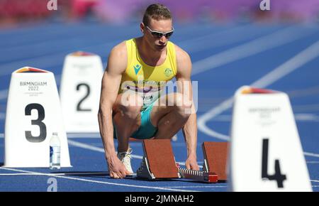 Birmingham, Großbritannien. 7. August 2022. Steven Solomon aus Australien während der Men's 400m am 10. Tag der Commonwealth Games im Alexander Stadium, Birmingham. Bildnachweis sollte lauten: Paul Terry Kredit: Paul Terry Foto/Alamy Live News Stockfoto