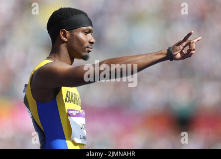 Birmingham, Großbritannien. 7. August 2022. Jonathan Jones aus Barbados während der Men's 400m am 10. Tag der Commonwealth Games im Alexander Stadium, Birmingham. Bildnachweis sollte lauten: Paul Terry Kredit: Paul Terry Foto/Alamy Live News Stockfoto