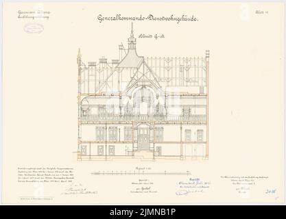 Pollack, Garnison in Hamburg. Umgang mit dem Generalkommandanten (1903-1905): Querschnitt 1: 100. Lithographie, 46,7 x 64,9 cm (einschließlich Scankanten) Stockfoto