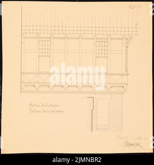 Hehl Christoph (1847-1911), Pfarrhaus der Katholischen Kirche in Berlin-Lichterfelde (06.03.1903): Mauerabschnitt an der Sakristei. Leichter Bruch auf Papier, 50 x 49,7 cm (einschließlich Scankanten) Stockfoto