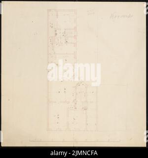 Knoblauch Eduard (1801-1865), Kronenstraße 40 in Berlin (ca. 1834): Grundriß. Tuser und Bleistift, Wasserfarben, 32,3 x 32,3 cm (einschließlich Scankanten) Stockfoto