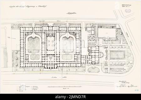 Kieschke Paul (1851-1905), Geschäftshaus der königlichen Regierung, Düsseldorf (04,1912): Abteilung 1: 250. Lithographie farbig, 71,3 x 107,1 cm (einschließlich Scankanten) Stockfoto