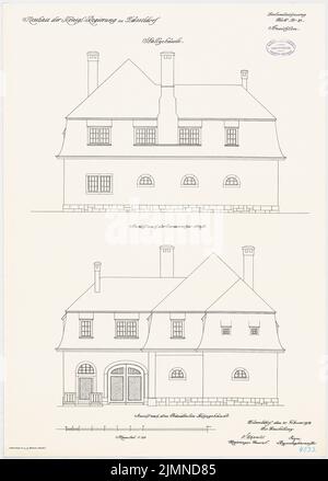 Kieschke Paul (1851-1905), Geschäftshaus der königlichen Regierung, Düsseldorf. Stallgebäude (20. Februar 1912): Ansichten 1:50. Lithographie, 70,8 x 50,7 cm (einschließlich Scankanten) Stockfoto