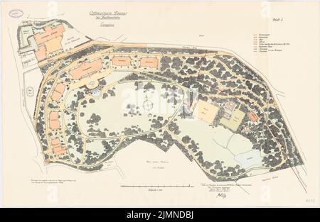 Unbekannter Architekt, Officersheim Taunus in Falkenstein (1907-1909): Abteilung 1: 500. Lithographie, 66 x 101,5 cm (einschließlich Scankanten) Stockfoto