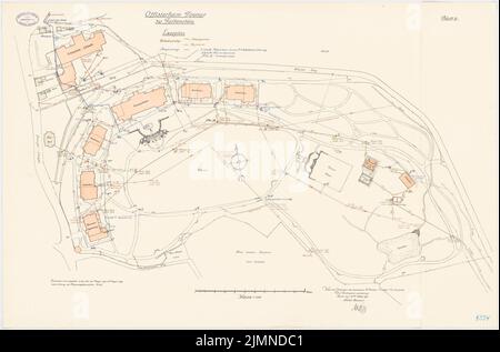 Unbekannt Architekt, Officersheim Taunus in Falkenstein (1907-1909): Abteilungsplan mit Trimm- und Entwässerungssystem 1: 500. Lithographie, 66,1 x 100 cm (einschließlich Scankanten) Stockfoto