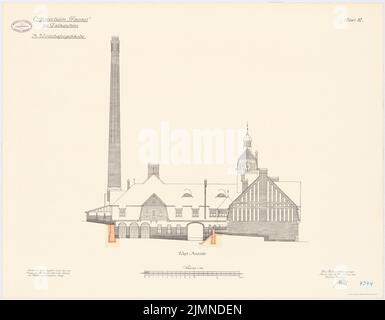 Unbekannter Architekt, Officersheim Taunus in Falkenstein. Farmgebäude (1907-1909): Obere Westansicht 1: 100. Lithographie, 66 x 84,8 cm (einschließlich Scankanten) Stockfoto