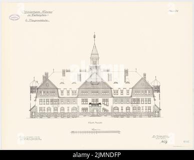 Unbekannter Architekt, Officersheim Taunus in Falkenstein. Hauptgebäude (1907-1909): Northern Evest Northern Empire. Lithographie, 65,9 x 85,1 cm (einschließlich Scankanten) Stockfoto