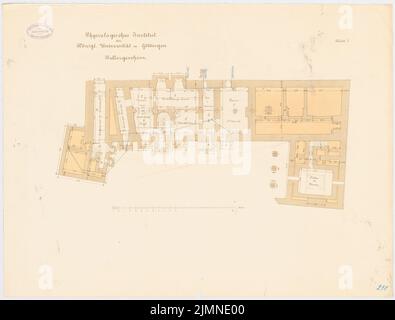 Unbekannter Architekt, 1. Physiologisches Institut der Universität Göttingen (ohne Dat.): Grundriss Keller 1: 100. Lithographie, 52,1 x 68,6 cm (einschließlich Scankanten) Stockfoto