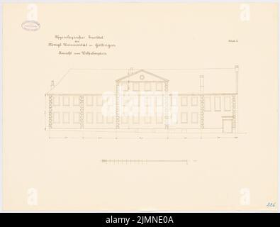 Unbekannter Architekt, 1. Physiologisches Institut der Universität Göttingen (ohne Dat.): Oben 1: 100. Lithographie, 52,1 x 68,6 cm (einschließlich Scankanten) Stockfoto