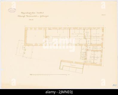 Unbekannter Architekt, 1. Physiologisches Institut der Universität Göttingen (ohne Dat.): Grundriß Obergeschoss 1: 100. Lithographie, 52,1 x 68,7 cm (einschließlich Scankanten) Stockfoto