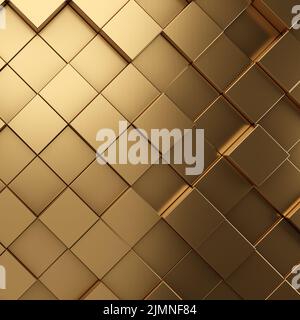 Futuristisch Gold sechseckigen Textur Hintergrund. 3D Rendern Stockfoto