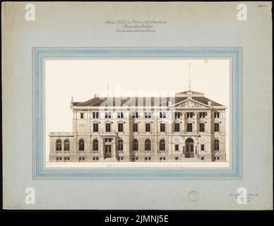 Eggert Hermann (1844-1920), Chemisches Institut der Kaiser-Wilhelm-Universität in Straßburg (25.03.1879): Blick auf die Fassade auf der Südseite. Tusche-Aquarell auf der Schachtel, 60,3 x 78 cm (einschließlich Scankanten) Stockfoto