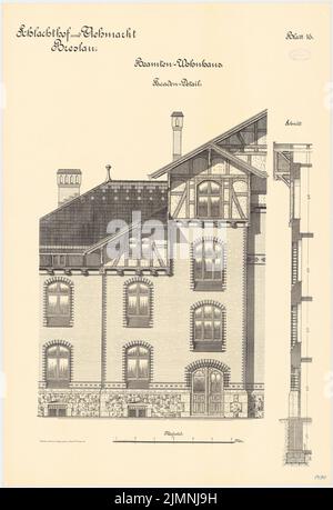 Plüddemann Richard (1846-1910), Schlachthof und Viehmarkt, Breslau. Beamter Wohnhaus (1894-1896): Fassade Detail 1:25. Lithographie auf Karton, 101,1 x 69 cm (inklusive Scankanten) Stockfoto