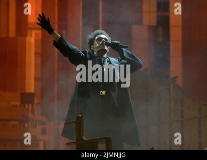 Miami Gardens, FL, USA. 06. August 2022. The Weeknd tritt während der After Hours Til Dawn Global Stadium Tour am 6. August 2022 im Hard Rock Stadium in Miami Gardens, Florida, auf. Kredit: Mpi04/Media Punch/Alamy Live Nachrichten Stockfoto