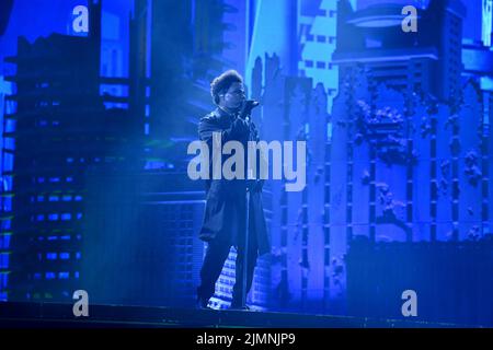 MIAMI GARDENS, FL - 06. AUGUST: The Weeknd tritt während der After Hours Til Dawn Global Stadium Tour am 6. August 2022 im Hard Rock Stadium in Miami Gardens, Florida, auf. Kredit: mpi04/MediaPunch Stockfoto
