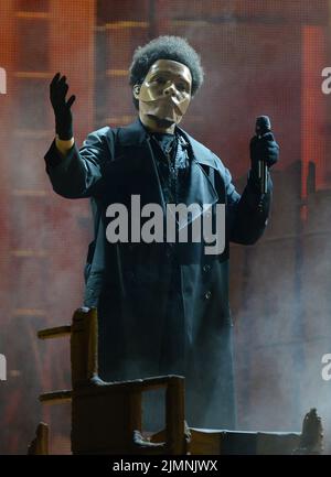 MIAMI GARDENS, FL - 06. AUGUST: The Weeknd tritt während der After Hours Til Dawn Global Stadium Tour am 6. August 2022 im Hard Rock Stadium in Miami Gardens, Florida, auf. Kredit: mpi04/MediaPunch Stockfoto