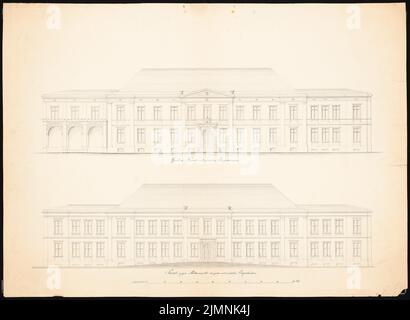 Knoblauch Eduard (1801-1865), Herrenhaus in Golßen. Konvertierung (1852): Ansichten. Tusche Aquarell, 62,9 x 86 cm (einschließlich Scankanten) Stockfoto