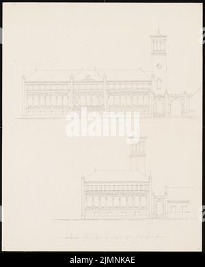 Knoblauch Eduard (1801-1865), Herrenhaus in Lauchstädt (ca. 1848): Vorder- und Seitenansicht. Bleistift, 43,3 x 35,1 cm (einschließlich Scankanten) Stockfoto