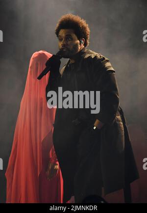 MIAMI GARDENS, FL - 06. AUGUST: The Weeknd tritt während der After Hours Til Dawn Global Stadium Tour am 6. August 2022 im Hard Rock Stadium in Miami Gardens, Florida, auf. Kredit: mpi04/MediaPunch Stockfoto