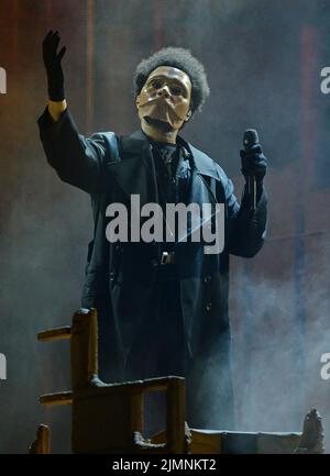 MIAMI GARDENS, FL - 06. AUGUST: The Weeknd tritt während der After Hours Til Dawn Global Stadium Tour am 6. August 2022 im Hard Rock Stadium in Miami Gardens, Florida, auf. Kredit: mpi04/MediaPunch Stockfoto