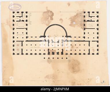 Grandjean de Montigny Auguste (1776-1850), Museum (ohne Dat.): Grundriß. Material/Technologie N.N. Aufgenommen, 31,1 x 39,6 cm (inklusive Scankanten) Grandjean de Montigny Auguste (1776-1850): Museum Fridericianum, Kassel Stockfoto