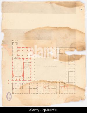 Grandjean de Montigny Auguste (1776-1850), parlament. (?) (Ohne Dat.): Grundriß. Material/Technologie N.N. Aufgenommen, 56,9 x 46,4 cm (inklusive Scankanten) Grandjean de Montigny Auguste (1776-1850): Entwurf Umbau Schloss Bellevue, Kassel. Einbau eines Theaters Stockfoto