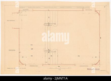 Poelzig Hans (1869-1936), Konzertsaal in Beuthen. Umbau (08/19/1927): Grundrissboden I. Bleit Bleistift, Buntstift auf Transparent, 45,8 x 66,9 cm (inkl. Kanten scannen) Poelzig Hans (1869-1936): Konzerthaus, Beuthen. Umbau Stockfoto