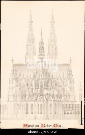 Cremer Robert (1826-1882), Berliner Dom (1868): Die Ostseite drehen (Choransicht). Tusche Aquarell auf der Schachtel, 93,3 x 61,6 cm (inklusive Scankanten) Cremer Robert (1826-1882): Berliner Dom Stockfoto