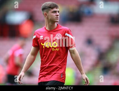 Sheffield, England, 6.. August 2022. James McAtee von Sheffield Utd beim Sky Bet Championship-Spiel in der Bramall Lane, Sheffield. Bildnachweis sollte lauten: Simon Bellis / Sportimage Stockfoto