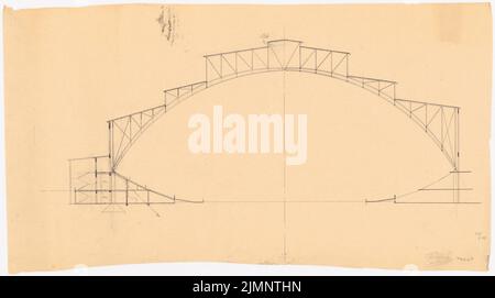 Poelzig Hans (1869-1936), Sporthalle, Berlin (1926-1927): Cut. Bleistift auf Transparent, 43,6 x 78,2 cm (inklusive Scan-Kanten) Poelzig Hans (1869-1936): Sporthalle, Berlin Stockfoto