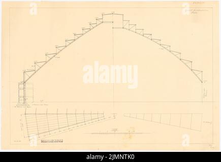 Poelzig Hans (1869-1936), Sporthalle, Berlin (22. Juni 1926): Cut. Bleistift auf Transparent, 51 x 73,9 cm (inklusive Scan-Kanten) Poelzig Hans (1869-1936): Sporthalle, Berlin Stockfoto