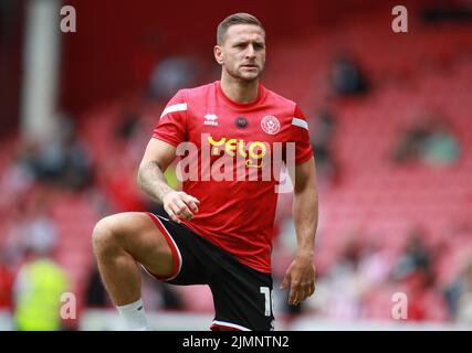 Sheffield, England, 6.. August 2022. Billy Sharp von Sheffield Utd während des Sky Bet Championship-Spiels in der Bramall Lane, Sheffield. Bildnachweis sollte lauten: Simon Bellis / Sportimage Stockfoto