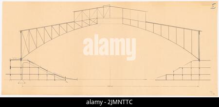 Poelzig Hans (1869-1936), Sporthalle, Berlin (1926-1927): Cut. Bleistift auf Transparent, 38 x 85,1 cm (inklusive Scan-Kanten) Poelzig Hans (1869-1936): Sporthalle, Berlin Stockfoto