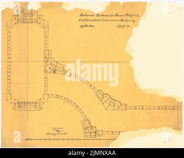 Halmhuber Gustav (1862-1936), Kaiser-Wilhelm-I.-Denkmal in Berlin (1894-1894): Schicht 34 1:50. Tusche, Bleistift auf Transparent, 64,9 x 80,6 cm (inklusive Scankanten) Begas Reinhold (1831-1911): Denkmal für Kaiser Wilhelm I., Berlin Stockfoto