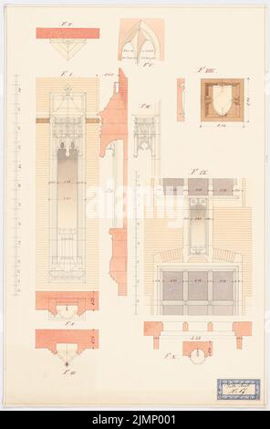 Lange Ludwig (1808-1868), Villa Reali bei Venedig (ohne DAT.): Details der Fassade. Tusche, Tusche farbig, Aquarell auf Papier, 59,8 x 39,3 cm (inklusive Scankanten) lange Ludwig (1808-1868): Villa Reali bei Venedig Stockfoto